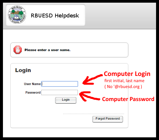 RBUESD Helpdesk login